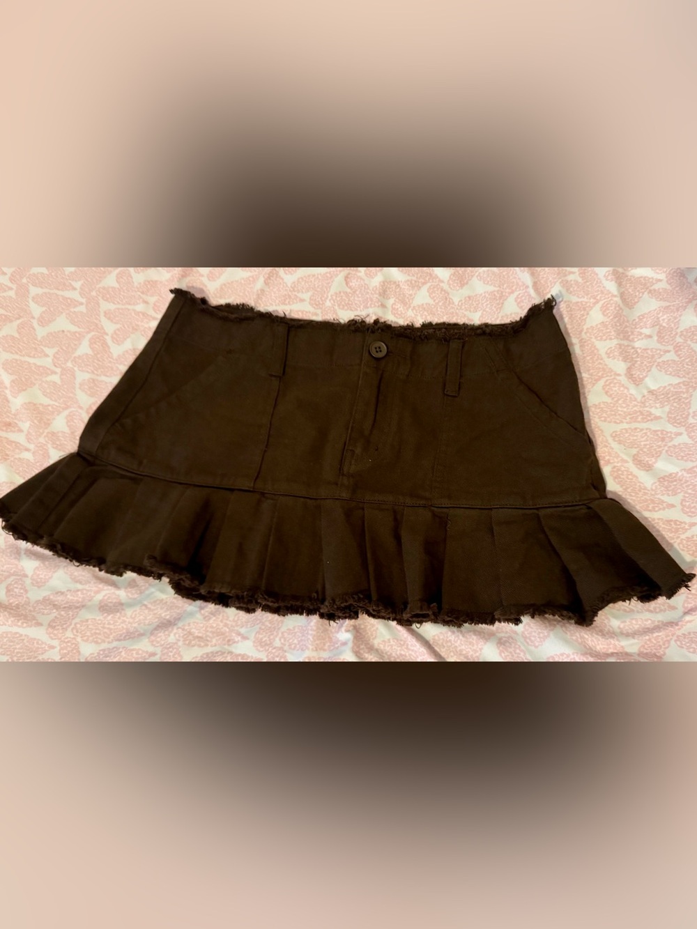 Green Women's Ruffle Hem Mini Skirt